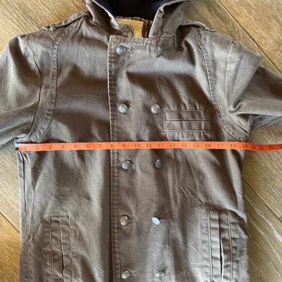 D Collection Troy Smith Black UA double breasted men's lined hooded jacket Med - Picture 6 of 12